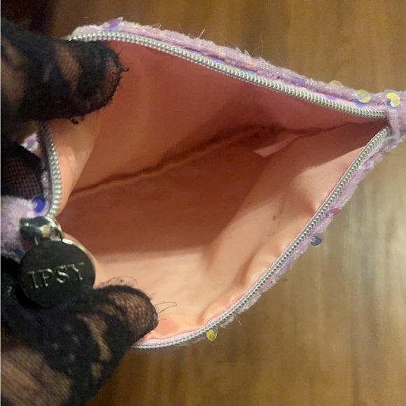 Ipsy Purple Sequin Cosmetic Bag - Picture 3 of 6